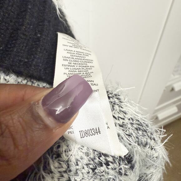 Chico's 2 Button Alaina Fuzzy Wool Mohair Blend Stripe Sweater Vest Size 2 - Picture 10 of 12